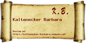 Kaltenecker Barbara névjegykártya